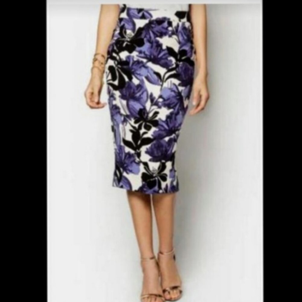 RIVER ISLAND Floral Midi Pencil Skirt